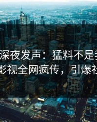 神秘人深夜发声：猛料不是我干的！人人影视全网疯传，引爆社交圈
