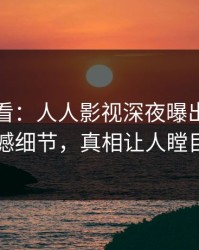 限时查看：人人影视深夜曝出爆料震撼细节，真相让人瞠目