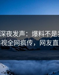 神秘人深夜发声：爆料不是我干的！人人影视全网疯传，网友直呼过瘾