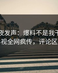 网红深夜发声：爆料不是我干的！人人影视全网疯传，评论区炸裂