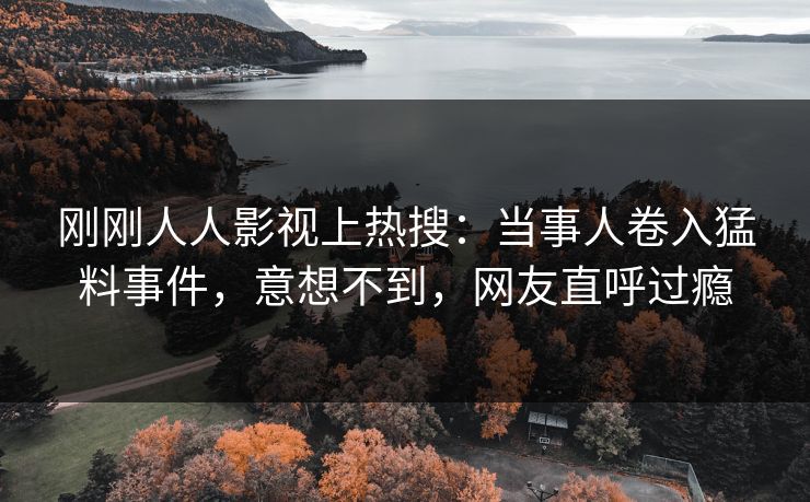 刚刚人人影视上热搜：当事人卷入猛料事件，意想不到，网友直呼过瘾