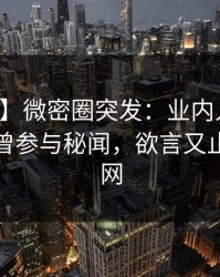 【爆料】微密圈突发：业内人士在深夜被曝曾参与秘闻，欲言又止席卷全网
