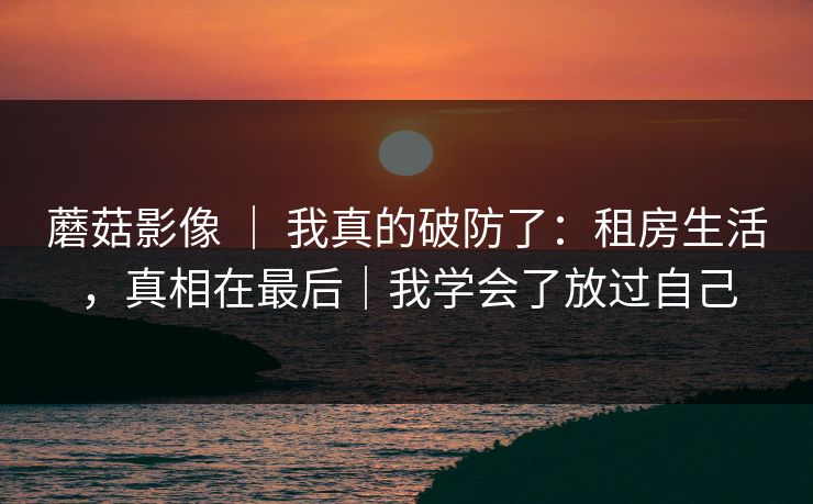蘑菇影像 ｜ 我真的破防了：租房生活，真相在最后｜我学会了放过自己