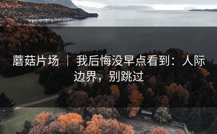 蘑菇片场 | 我后悔没早点看到:人际边界,别跳过 蘑菇片场 | 我后悔没早点看到:人际边界,别跳过